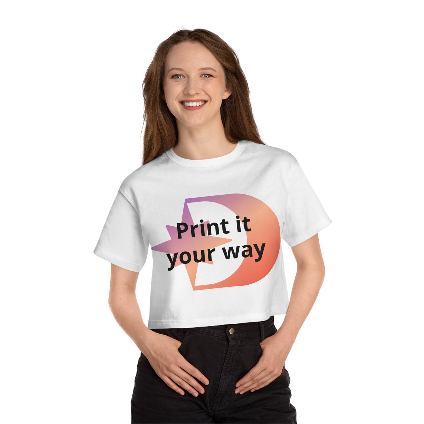 Champion Cropped Graphic Tee Customizable Design