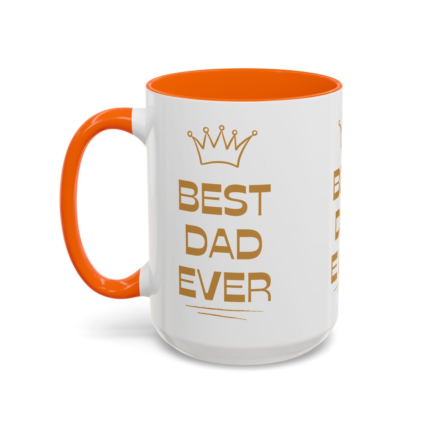 Best Dad Ever Accent Coffee Mug - Perfect Gift for Father's Day, Birthday, Dad's Appreciation, Coffee Lover, Personalized Mug