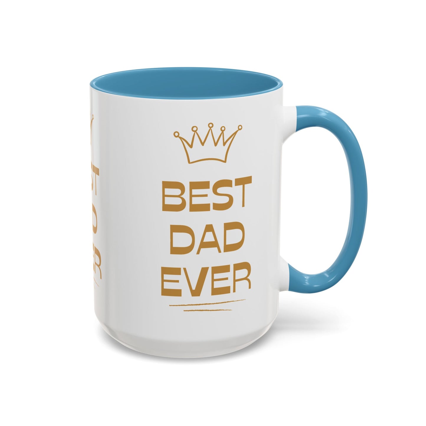 Best Dad Ever Accent Coffee Mug - Perfect Gift for Father's Day, Birthday, Dad's Appreciation, Coffee Lover, Personalized Mug