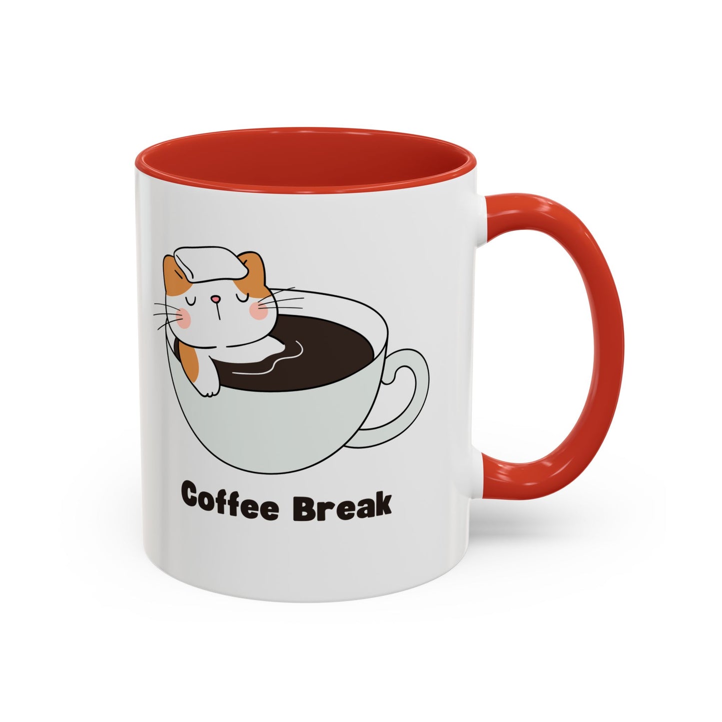 Onsen Neko Coffee Mug, 11oz - Ceramic Tea Cup with Japanese Cat Design, Cute Cat Lover Gift, Porcelain Cat Mug, Kitty Coffee Cup, Kawaii
