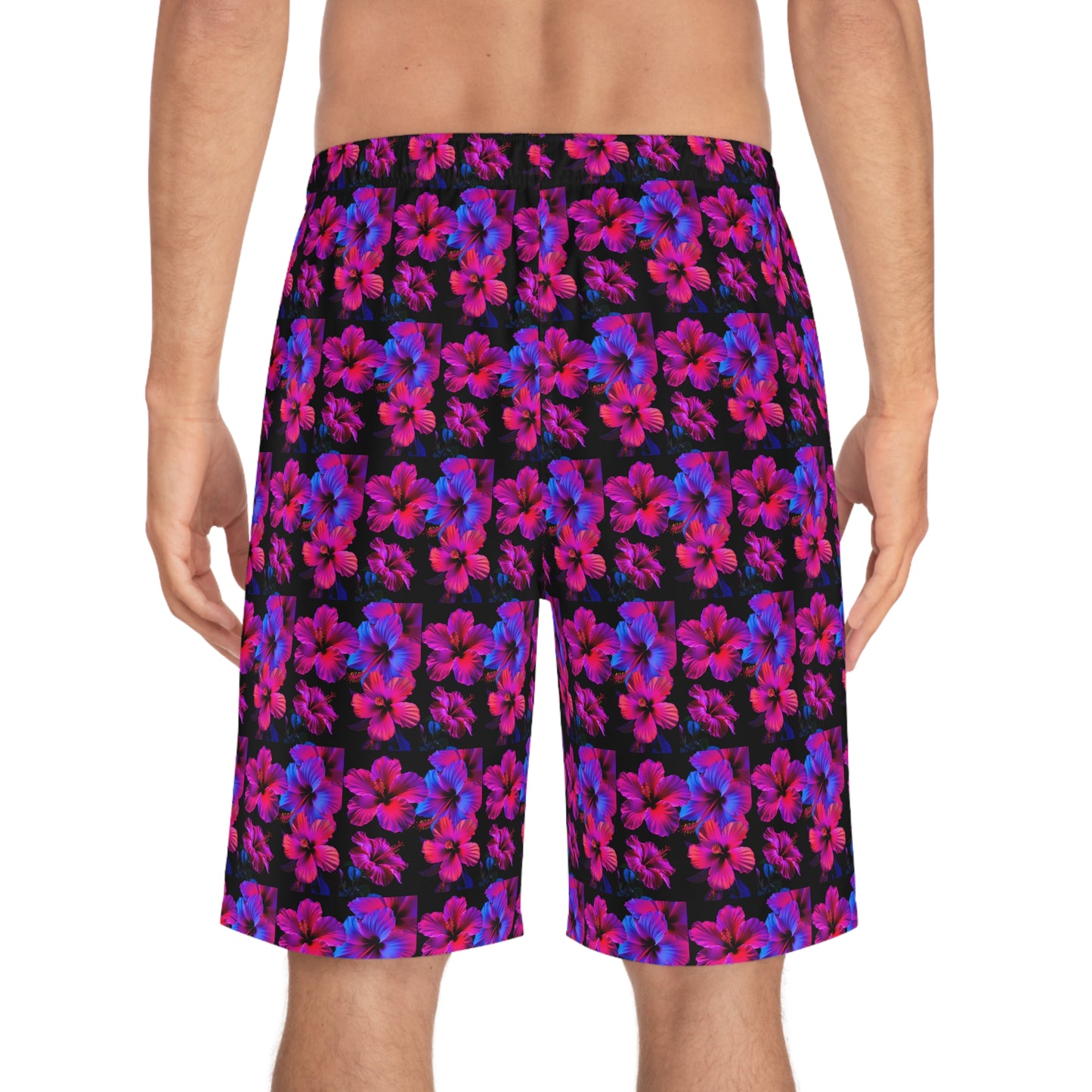 Men's Customizable Board Shorts  Hibiscus Flower Swim Trunks