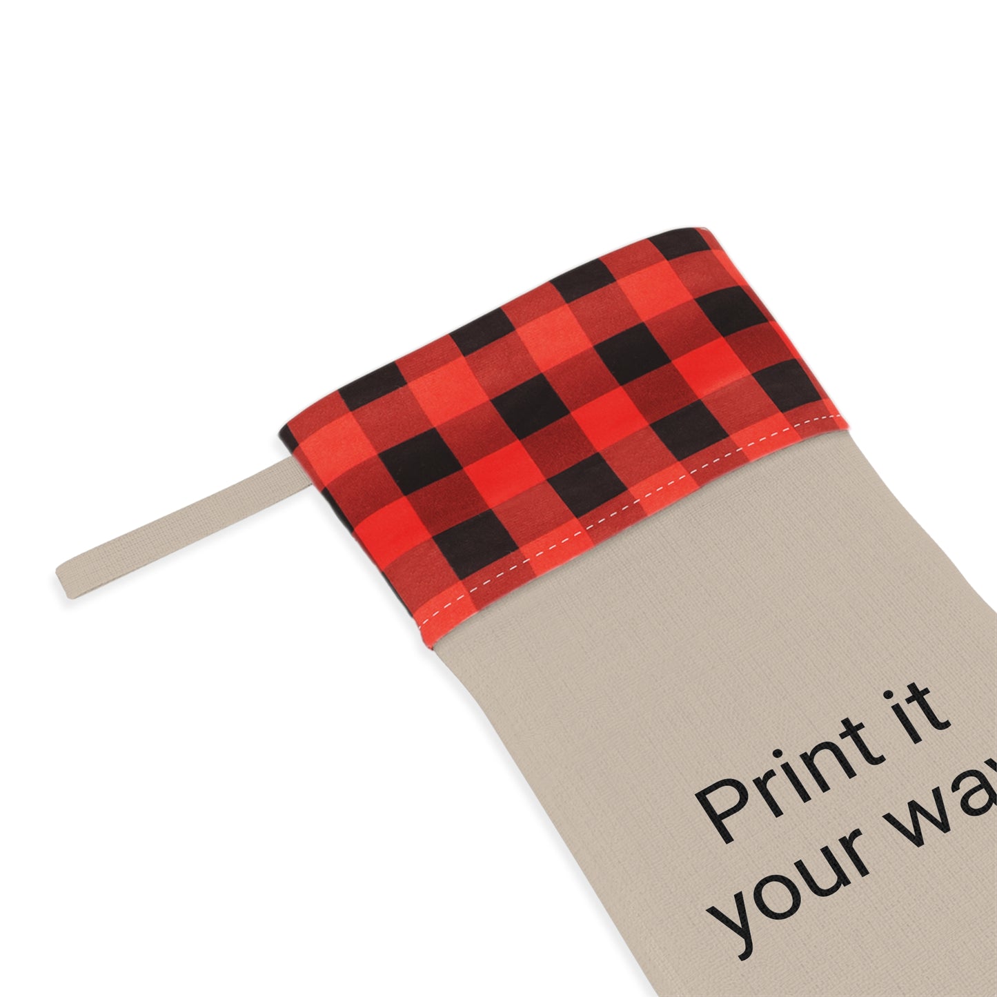 Customizable Christmas Stocking, Personalized Holiday Décor, Festive Gift Bag, Rustic Red Plaid Design, Unique Family Keepsake