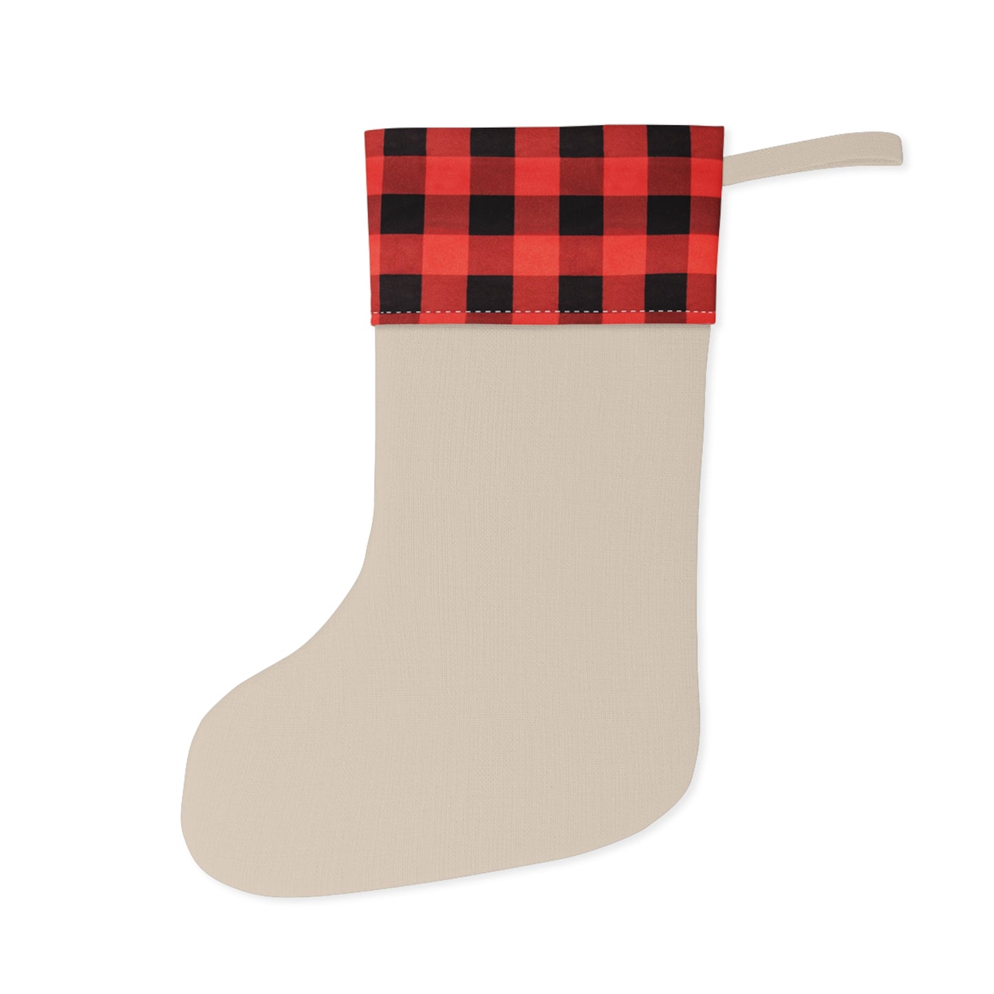 Customizable Christmas Stocking, Personalized Holiday Décor, Festive Gift Bag, Rustic Red Plaid Design, Unique Family Keepsake