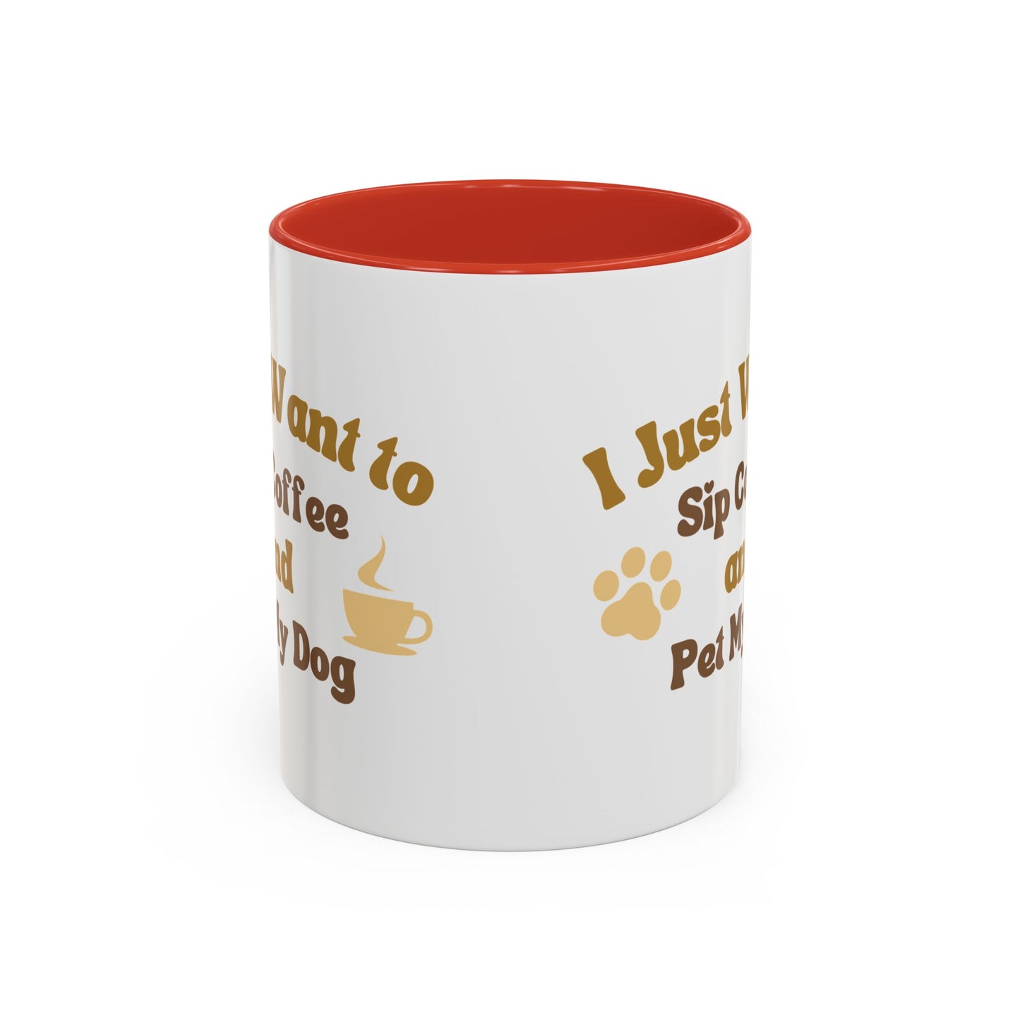 Dog Lover Accent Mug, Coffee Cup Gift, Dog Mom Dad Present, Sip and Pet Mug, Cute Canine Lover Mug, 11oz