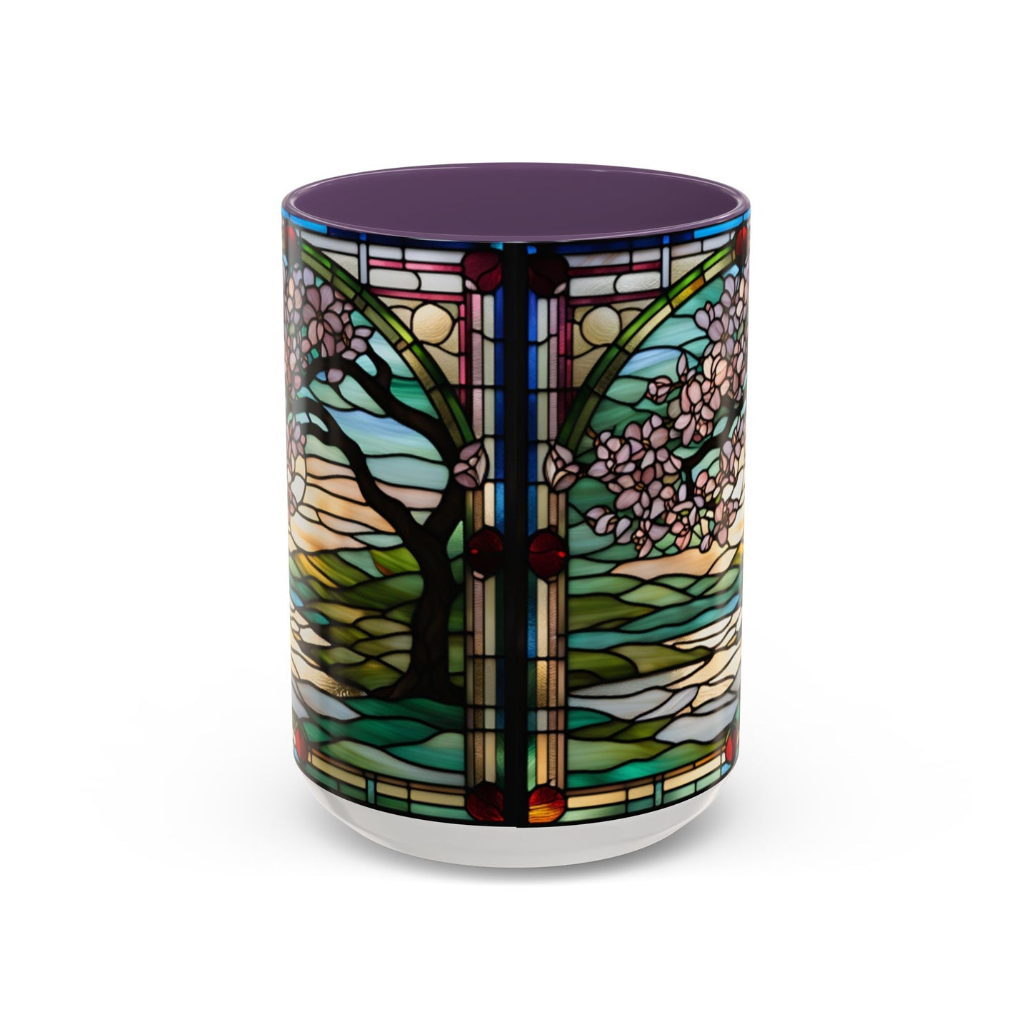Stained Glass Cherry Blossom Mug, Nature Lover's Gift, Floral Coffee Cup, Home Decor, Spring Decor, Mother's Day Gift