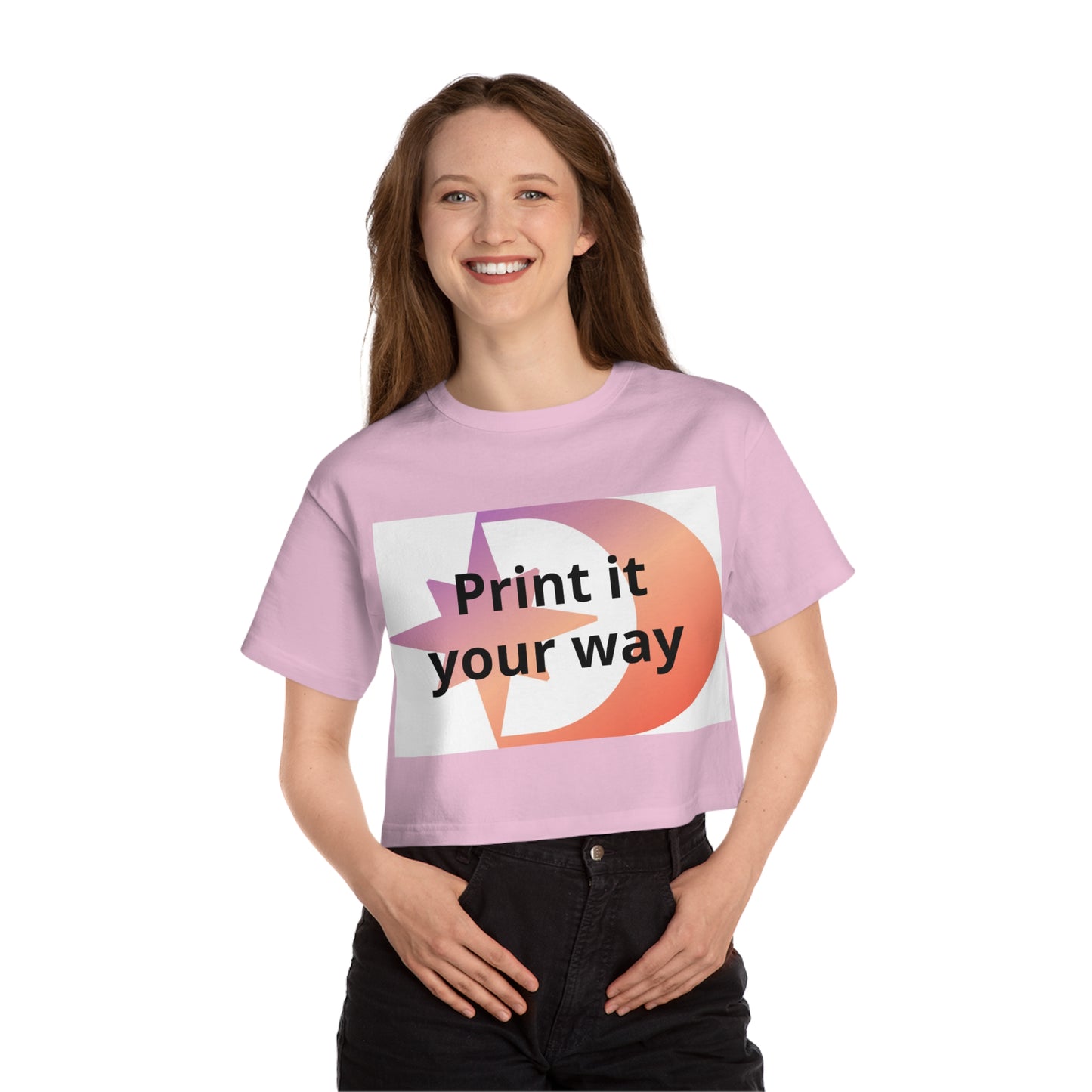 Champion Cropped Graphic Tee Customizable Design