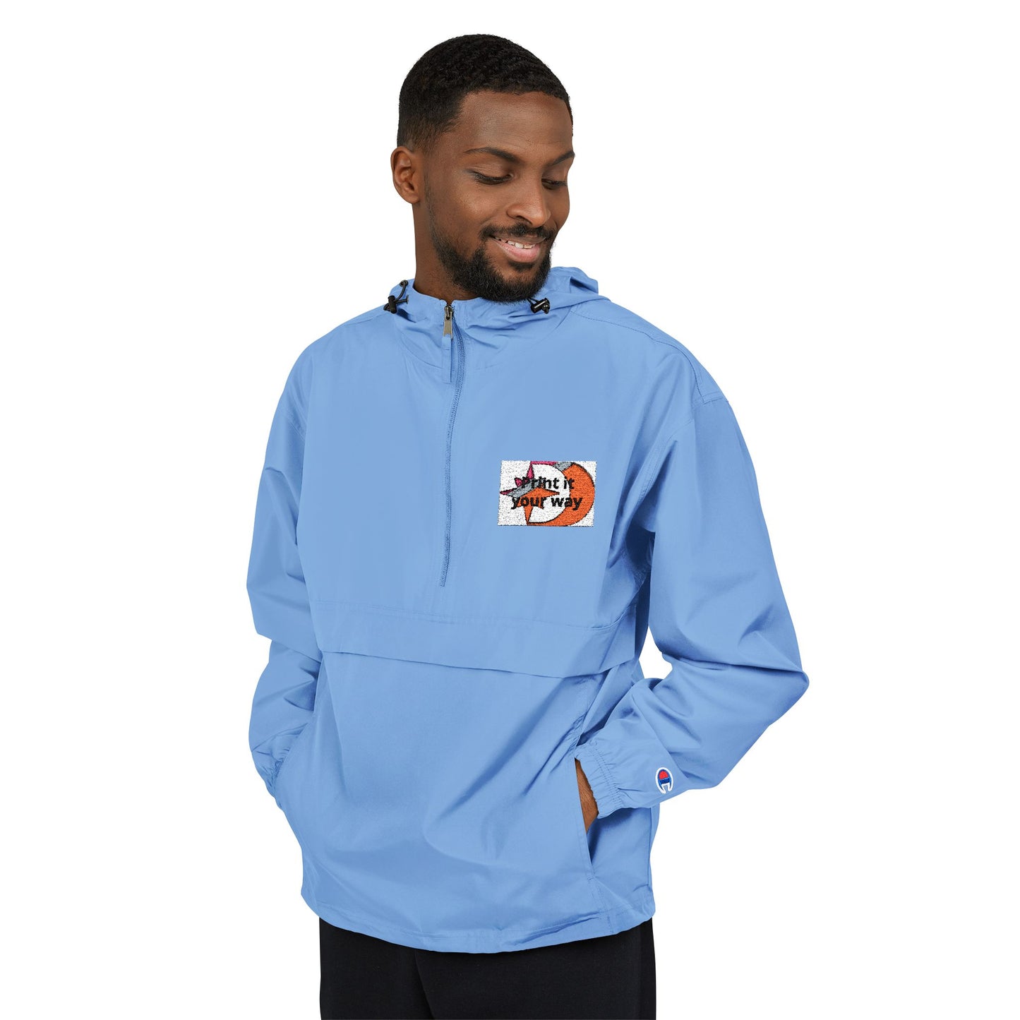 Champion Packable Anorak Jacket with Customizable Chest Patch