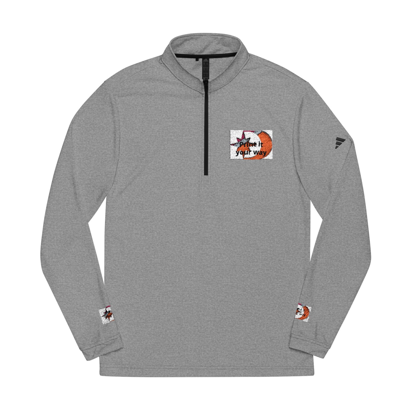Adidas Embroidered Customizable  Quarter-Zip Pullover