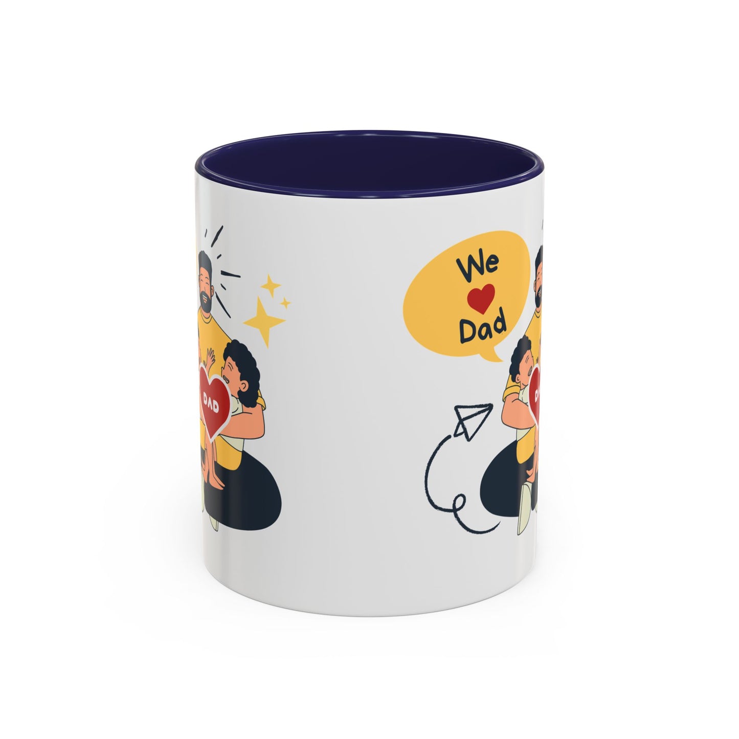 Father's Day Gift Accent Coffee Mug, Dad Ever, 11oz Funny Tea Cup, Birthday Present from Kids, Best Dad Mug, Christmas Gift for Dad