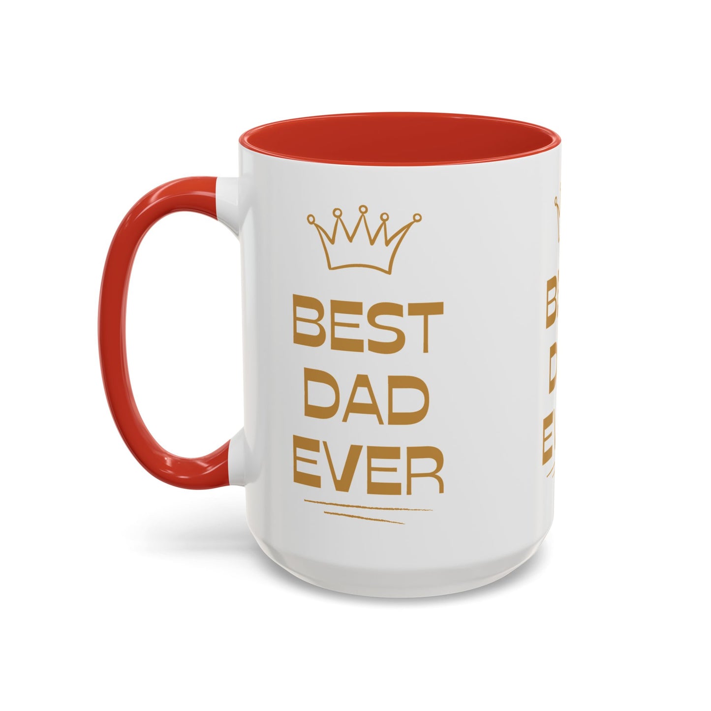 Best Dad Ever Accent Coffee Mug - Perfect Gift for Father's Day, Birthday, Dad's Appreciation, Coffee Lover, Personalized Mug
