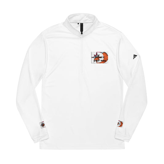 Adidas Embroidered Customizable  Quarter-Zip Pullover