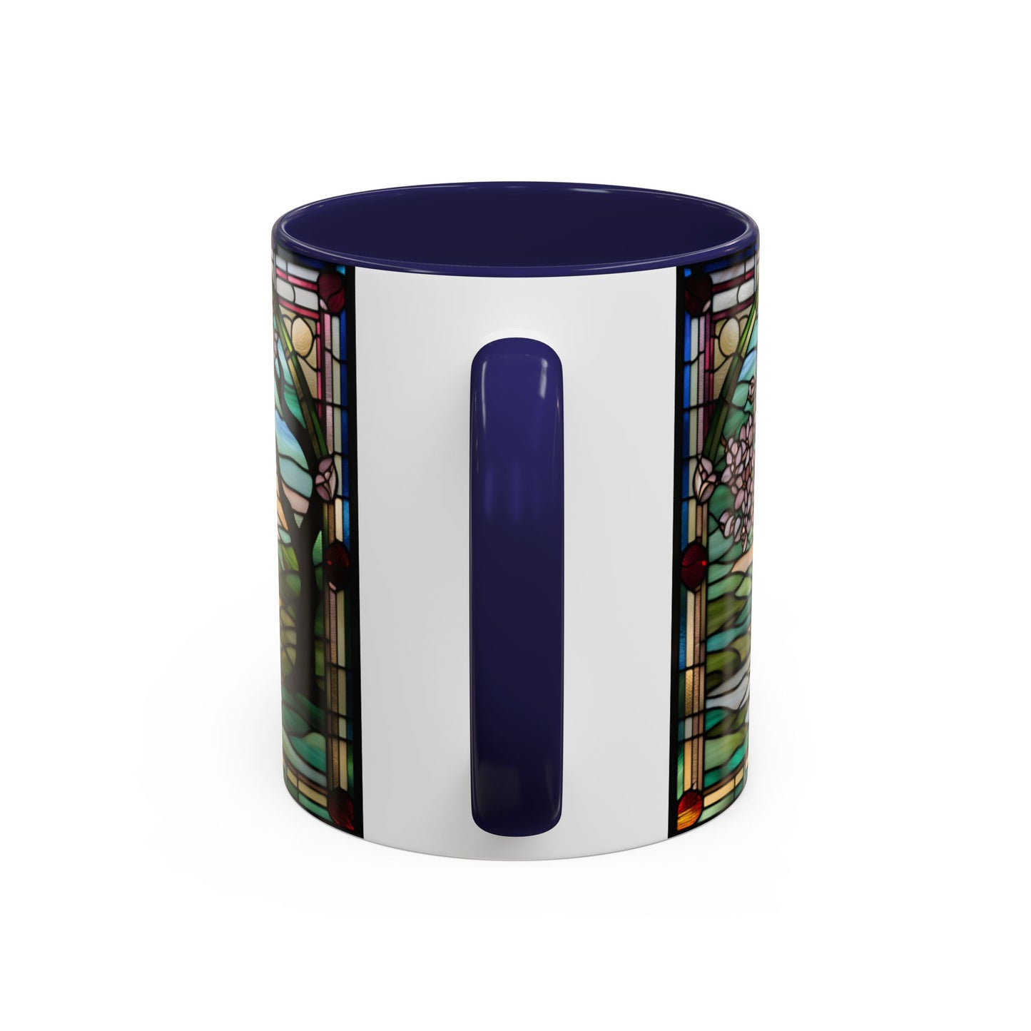 Stained Glass Cherry Blossom Mug, Nature Lover's Gift, Floral Coffee Cup, Home Decor, Spring Decor, Mother's Day Gift