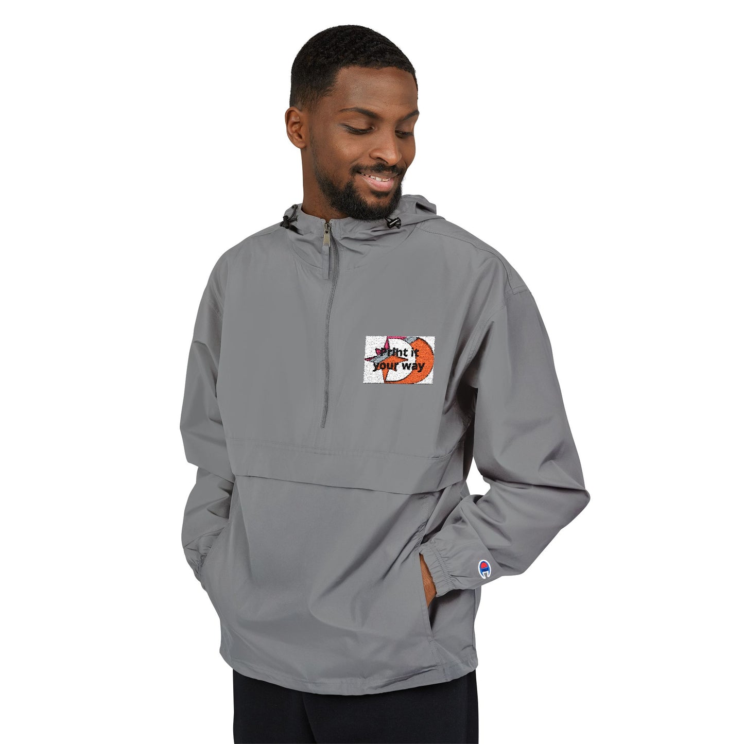 Champion Packable Anorak Jacket with Customizable Chest Patch