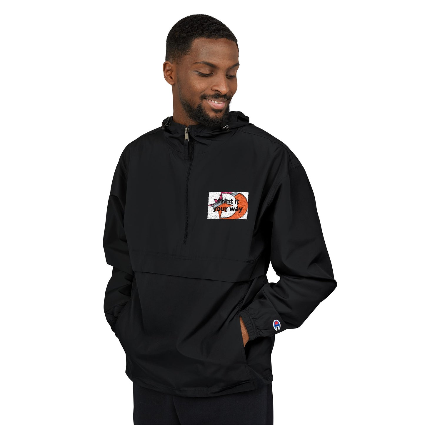 Champion Packable Anorak Jacket with Customizable Chest Patch