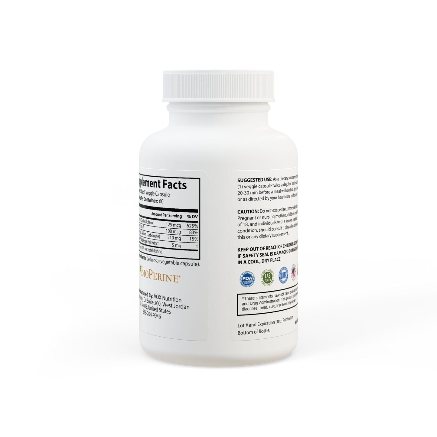Dilatancy Vitamin K2 + D3 Supplement (60 Capsules)