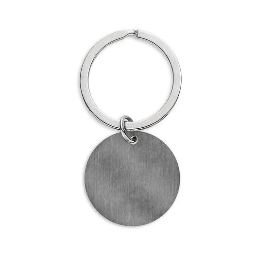 Engravable Stainless Steel Round Keychain — Personalized Metal Keyring