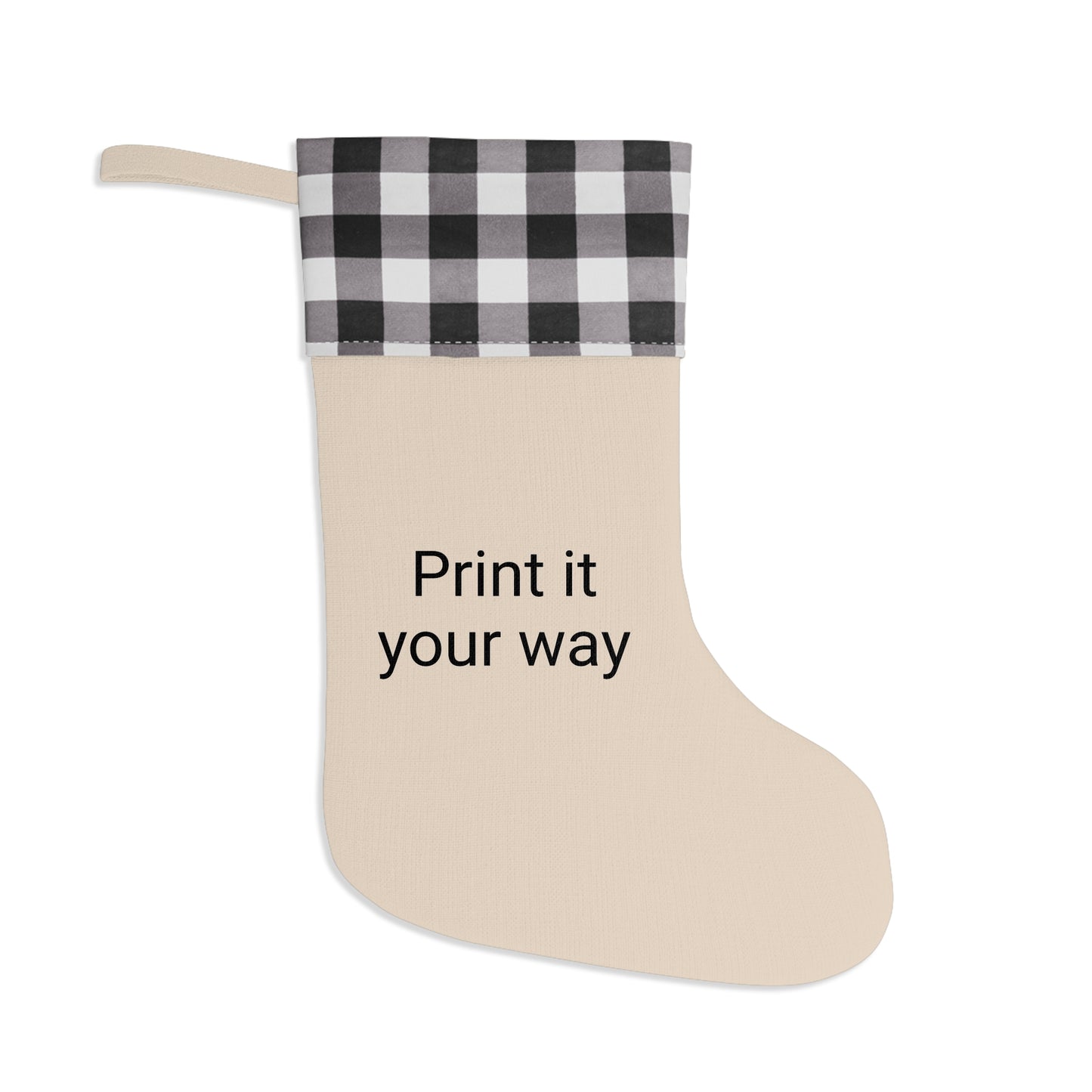 Customizable Christmas Stocking, Personalized Holiday Décor, Festive Gift Bag, Rustic Red Plaid Design, Unique Family Keepsake