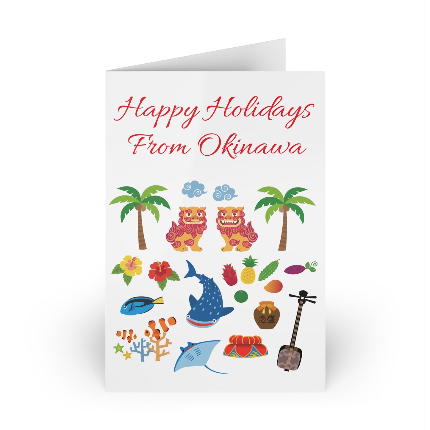 Okinawa Christmas Greeting Cards (1 or 10-pcs)