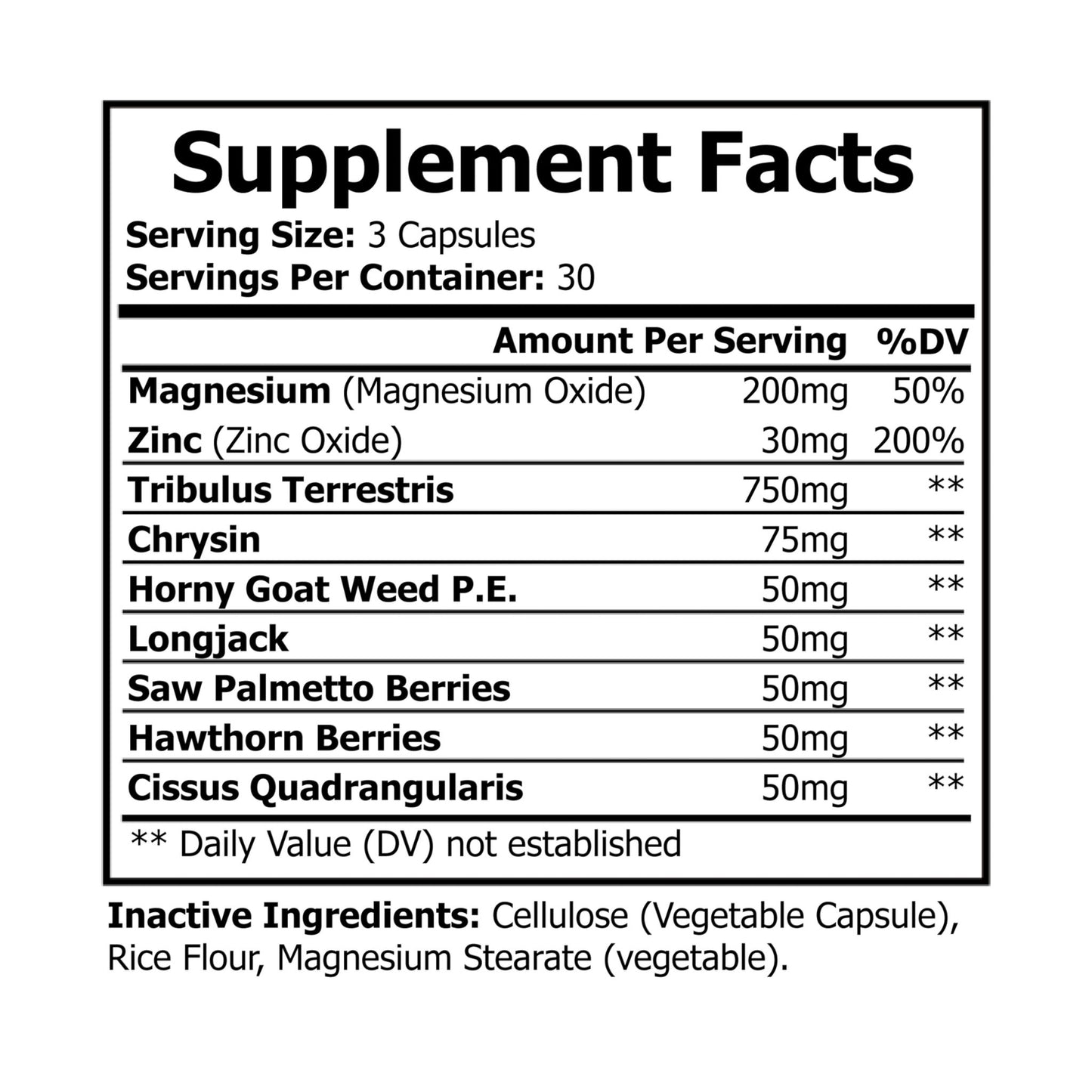 Dilatancy Magnesium Zinc Supplement (90 Capsules)