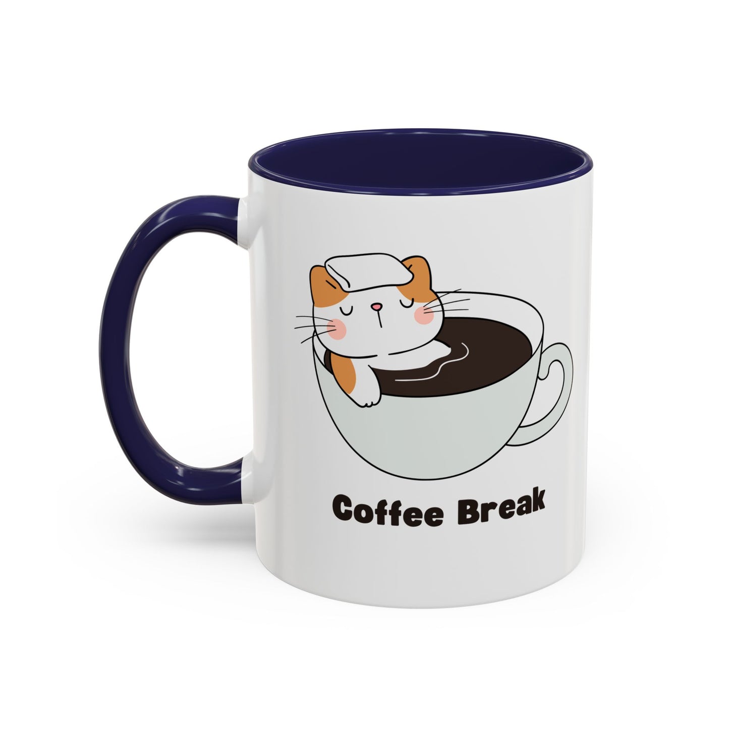Onsen Neko Coffee Mug, 11oz - Ceramic Tea Cup with Japanese Cat Design, Cute Cat Lover Gift, Porcelain Cat Mug, Kitty Coffee Cup, Kawaii