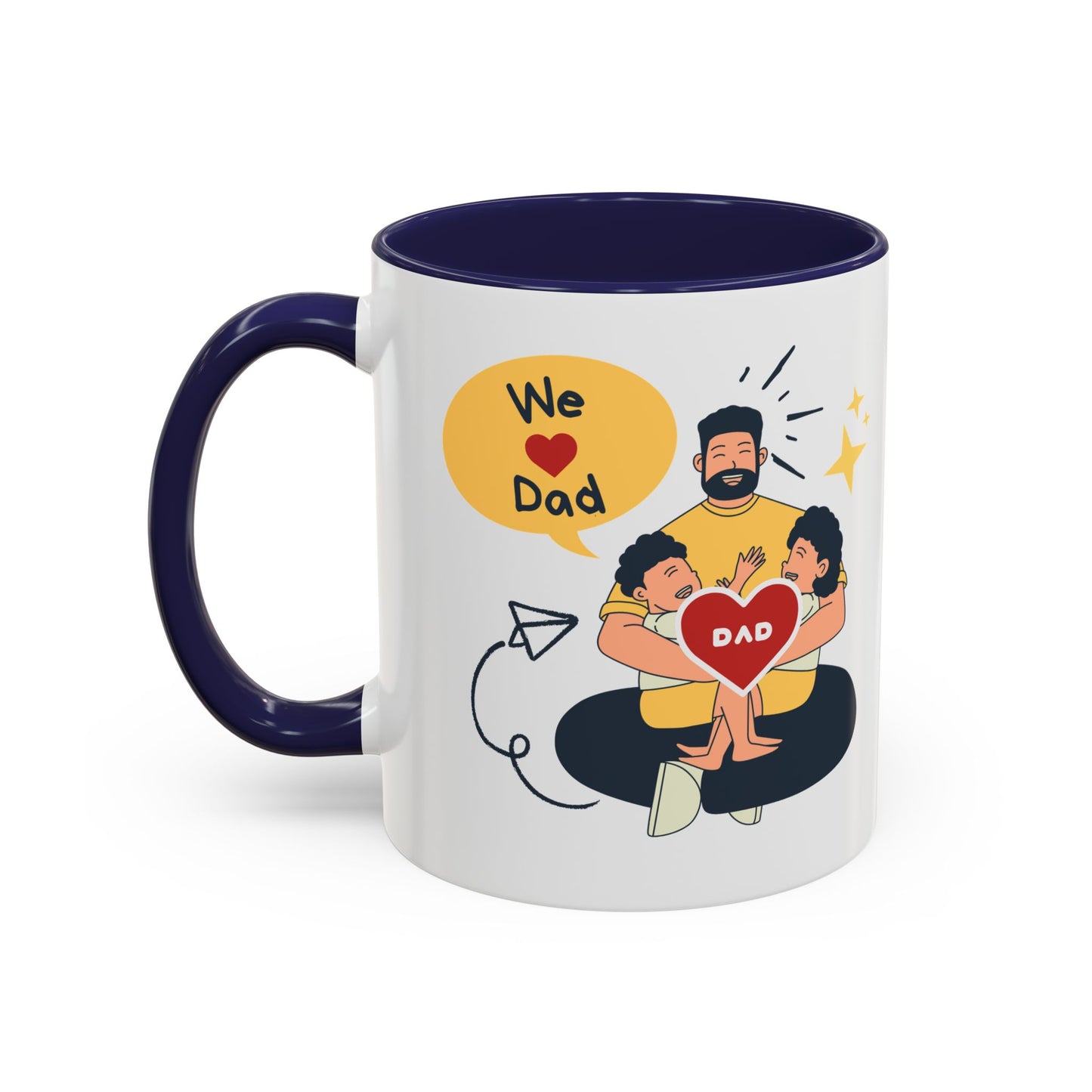 Father's Day Gift Accent Coffee Mug, Dad Ever, 11oz Funny Tea Cup, Birthday Present from Kids, Best Dad Mug, Christmas Gift for Dad