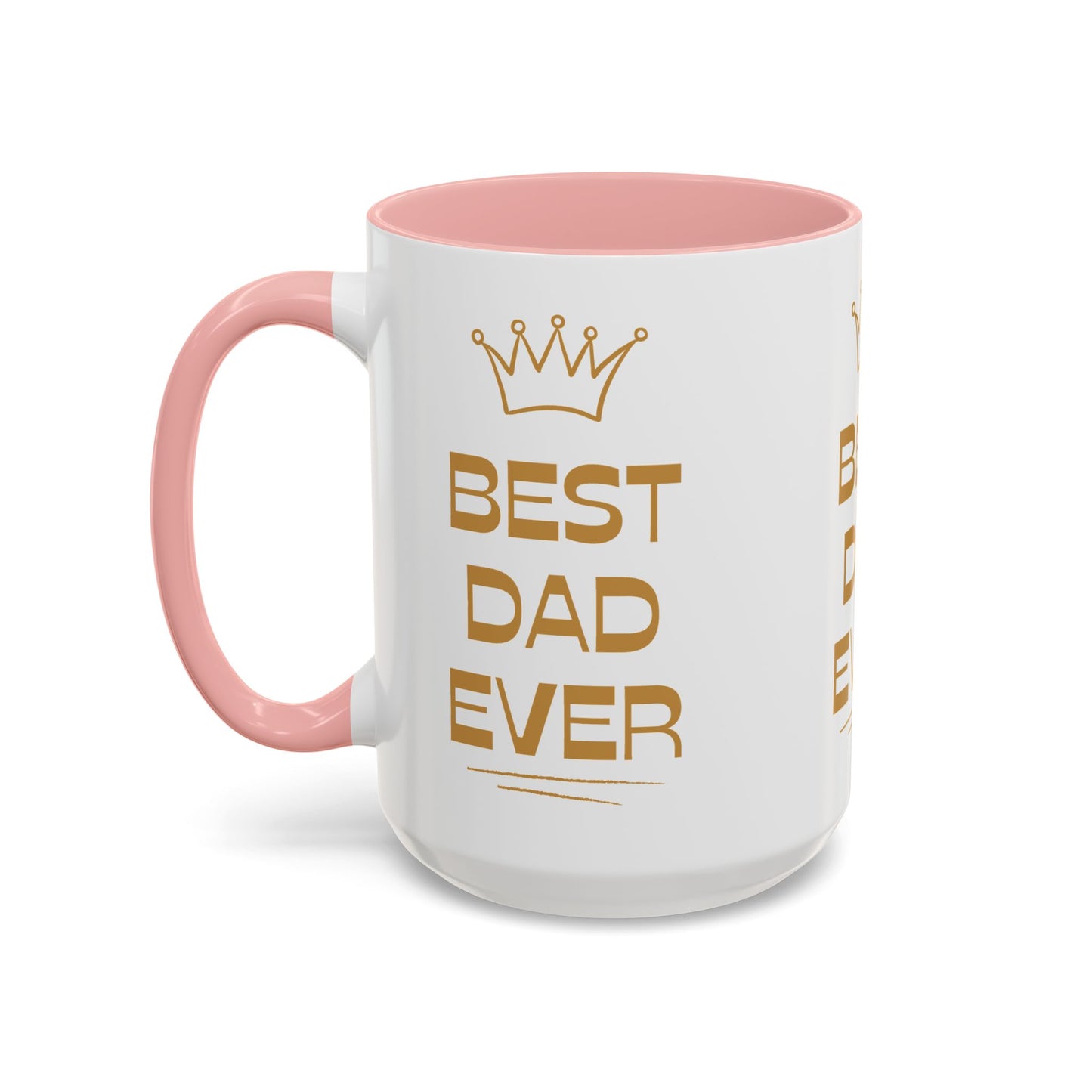 Best Dad Ever Accent Coffee Mug - Perfect Gift for Father's Day, Birthday, Dad's Appreciation, Coffee Lover, Personalized Mug