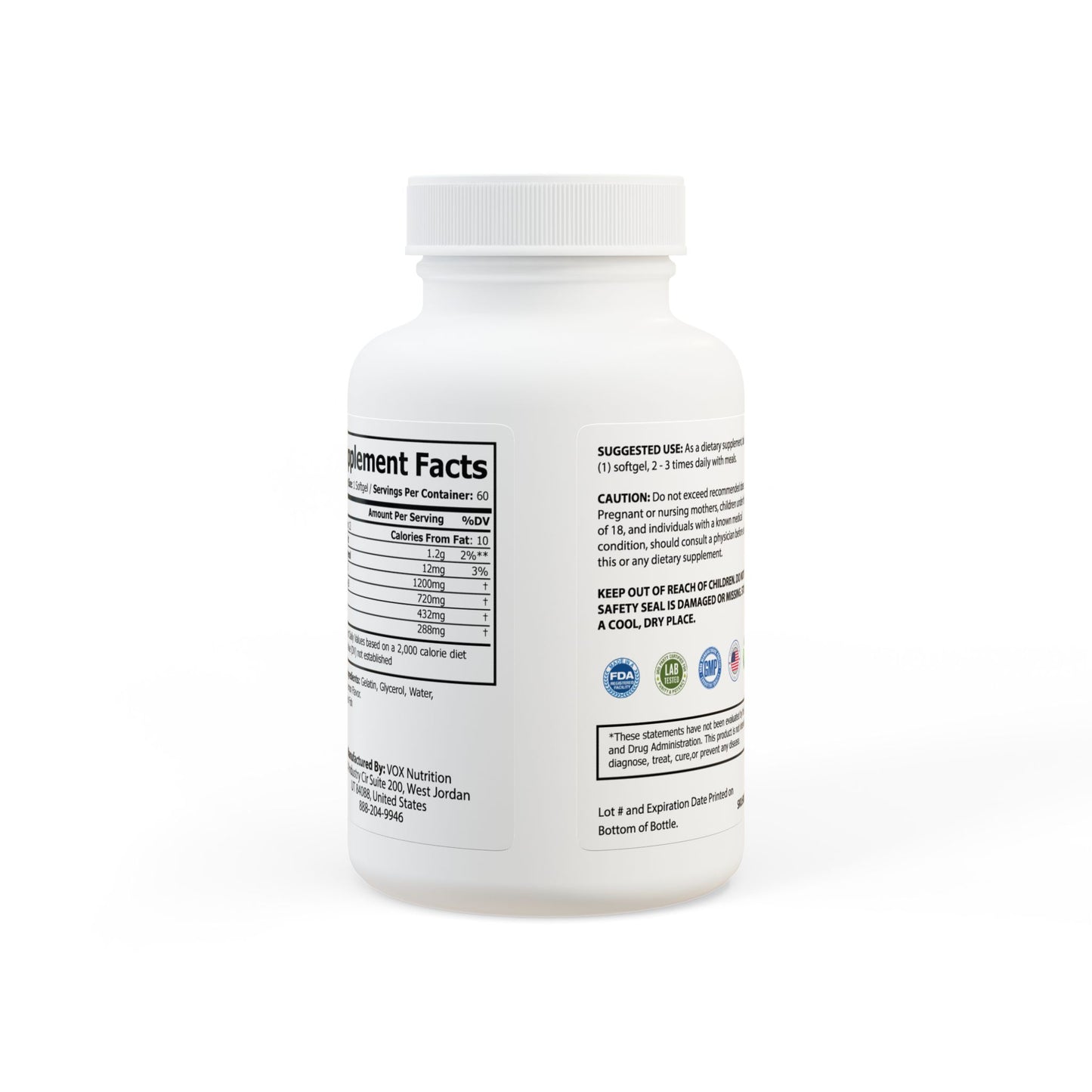 Dilatancy Omega 3 Fish Oil Supplement (60 Softgels)