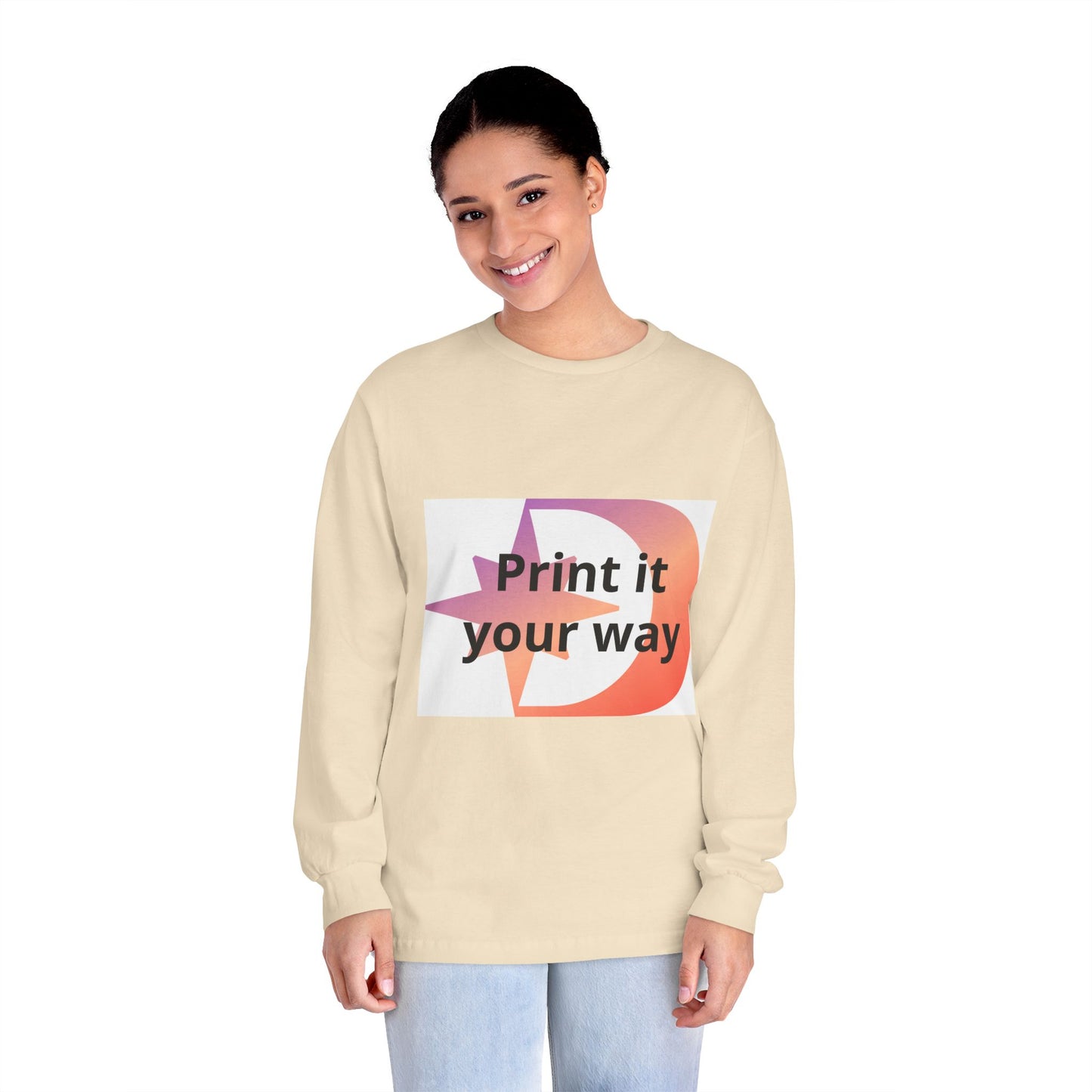 American Apparel Customizable Graphic Long Sleeve Tee Customizable
