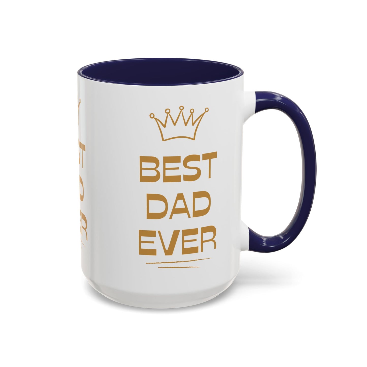 Best Dad Ever Accent Coffee Mug - Perfect Gift for Father's Day, Birthday, Dad's Appreciation, Coffee Lover, Personalized Mug