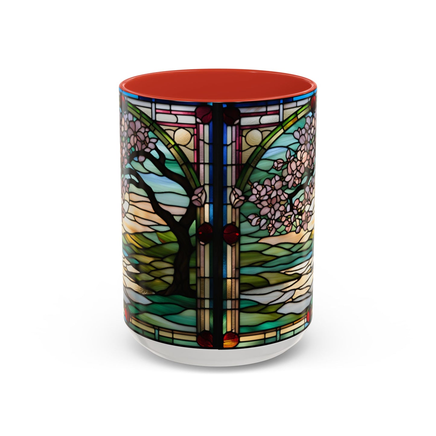 Stained Glass Cherry Blossom Mug, Nature Lover's Gift, Floral Coffee Cup, Home Decor, Spring Decor, Mother's Day Gift