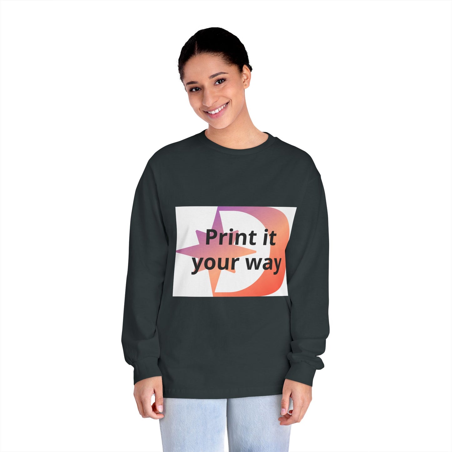 American Apparel Customizable Graphic Long Sleeve Tee Customizable