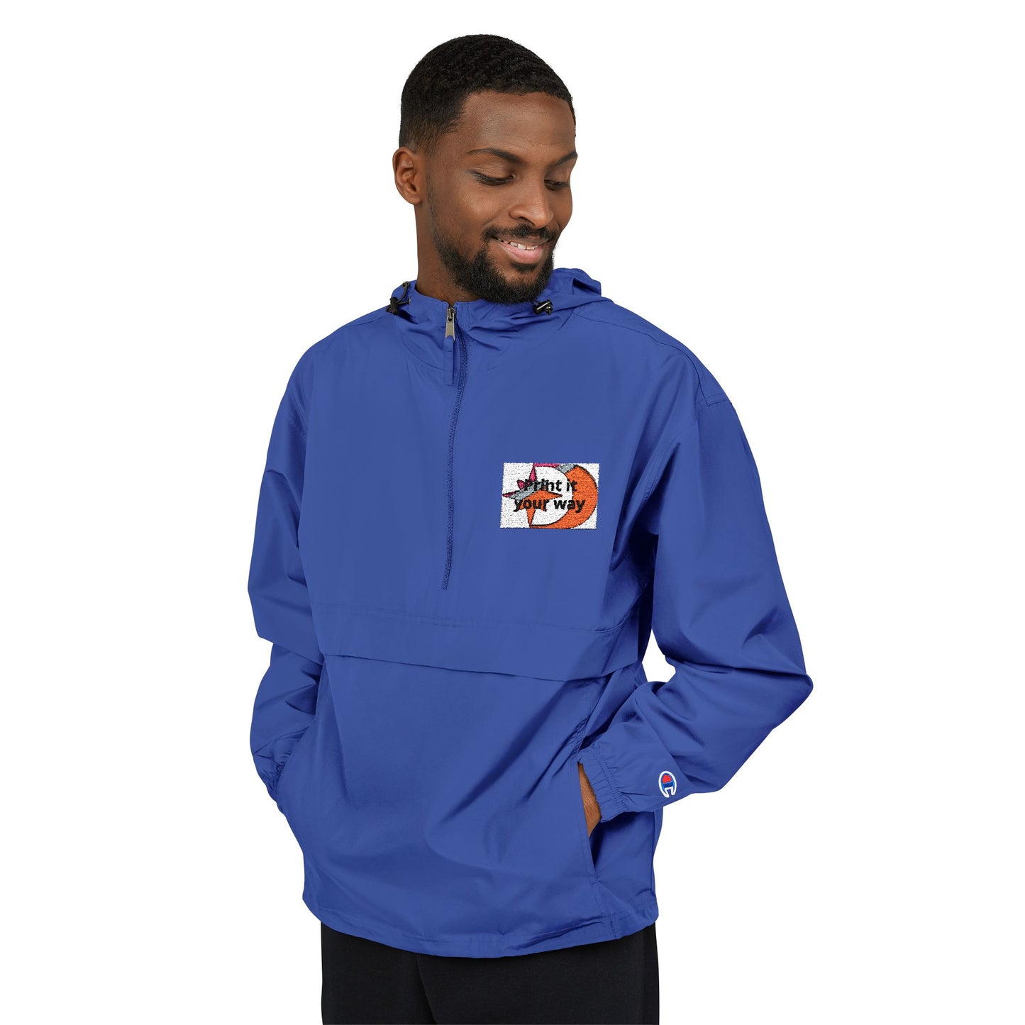 Champion Packable Anorak Jacket with Customizable Chest Patch