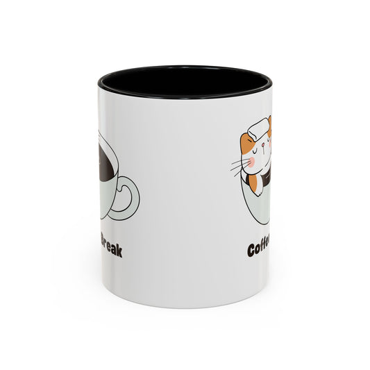 Onsen Neko Coffee Mug, 11oz - Ceramic Tea Cup with Japanese Cat Design, Cute Cat Lover Gift, Porcelain Cat Mug, Kitty Coffee Cup, Kawaii