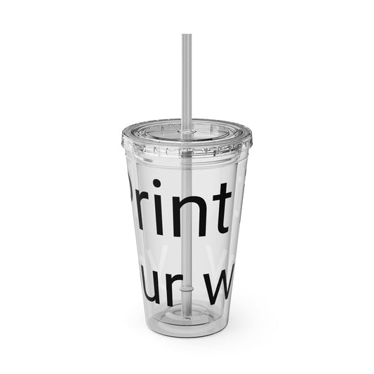 Sunsplash Tumbler with Straw | Motivational Travel Mug for Coffee Lovers, Reusable Drink Container, Eco-Friendly Gift, Summer Vibes