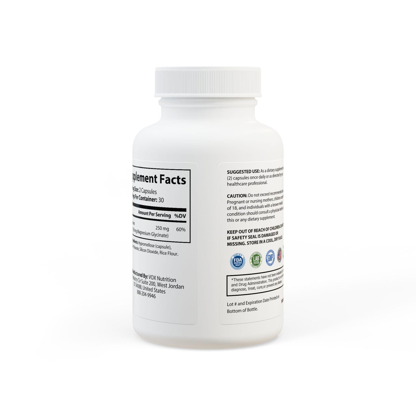 Dilatancy Magnesium Glycinate Supplement (60 Capsules)