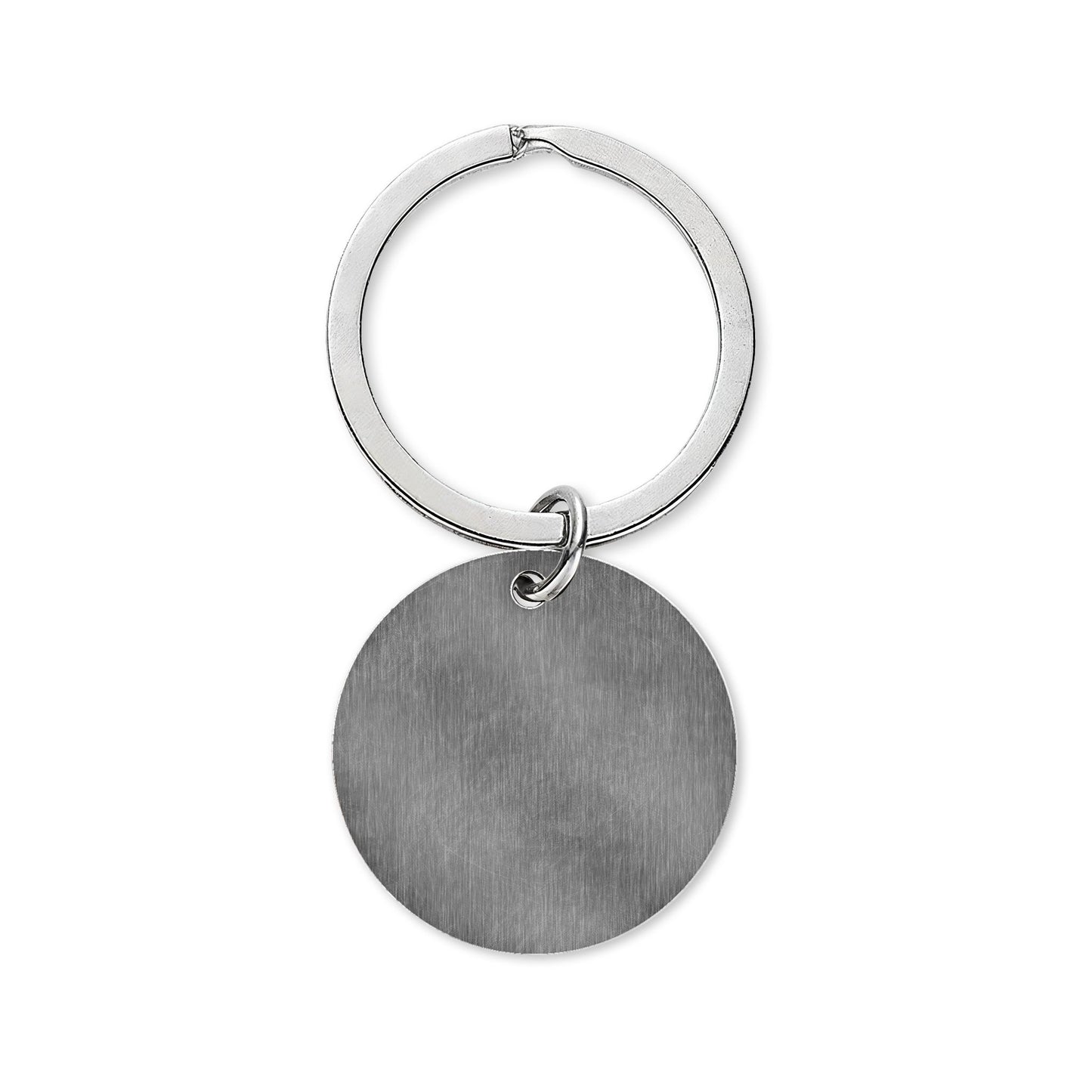 Engravable Stainless Steel Round Keychain — Personalized Metal Keyring