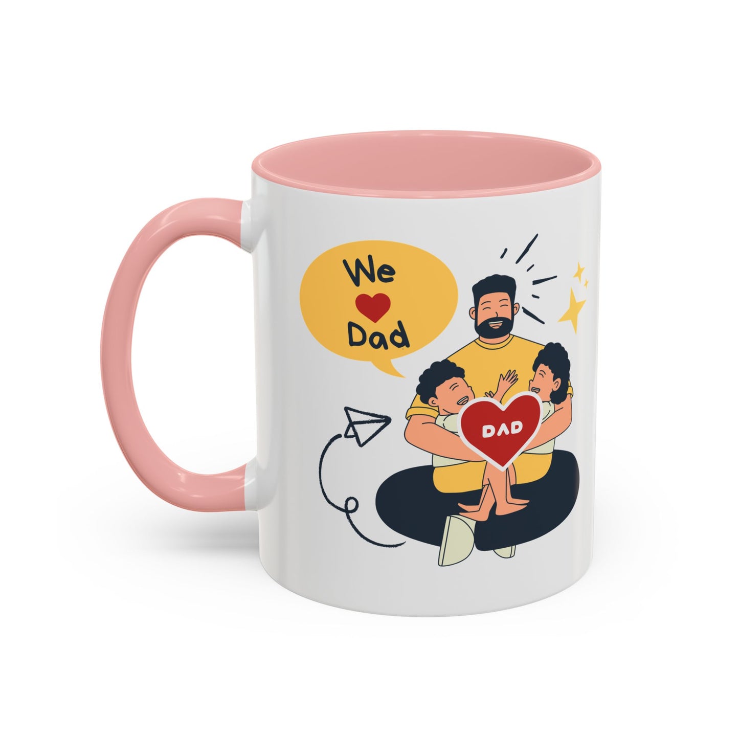 Father's Day Gift Accent Coffee Mug, Dad Ever, 11oz Funny Tea Cup, Birthday Present from Kids, Best Dad Mug, Christmas Gift for Dad